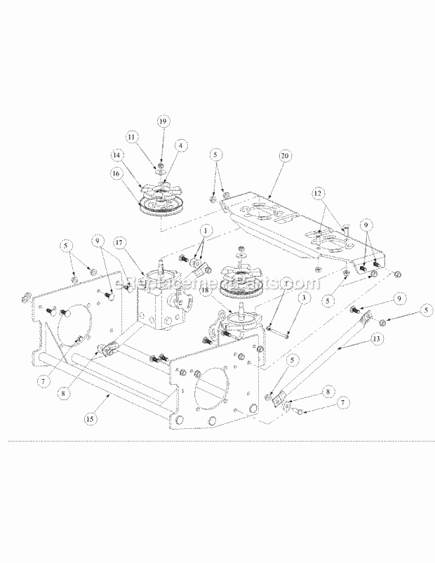 Drive Assembly Diagram and Parts List for (53BB5DAV150) (2003) Cub Cadet Sprayer